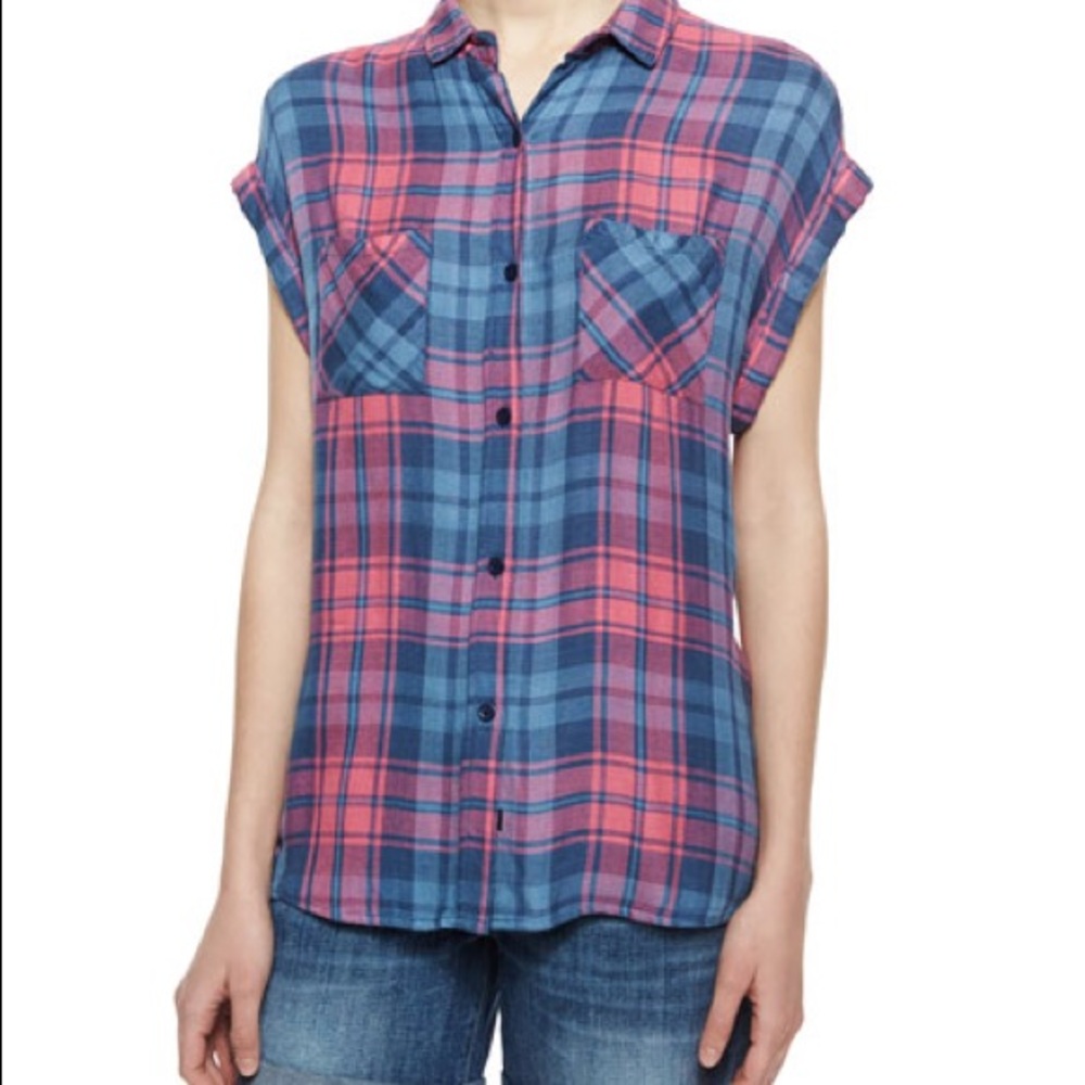 Rails Brit Plaid Sleeveless Top in Berry Size S